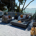 Elementi Plus Cannes Slate Black Concrete Rectangular Fire Table  on Outdoor Patio