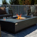 Elementi Plus Cannes Slate Black Concrete Rectangular Fire Table  with wide ledges for entertaining