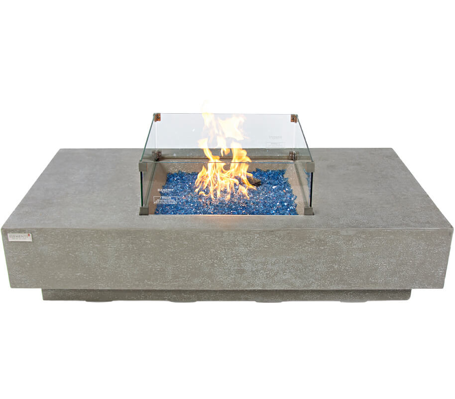 Elementi Plus Monte Carlo Fire Table with tempered glass wind guard