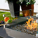Elementi Plus Dark Grey Concrete Bergamo Square Fire Table with Tempered Glass Wind Screen 