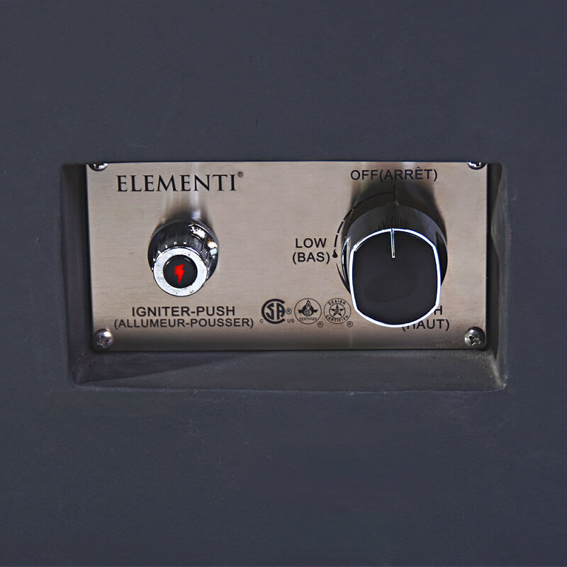 Elementi Plus Dark Grey Concrete Bergamo Square Fire Table with Push-To-Start Ignition System