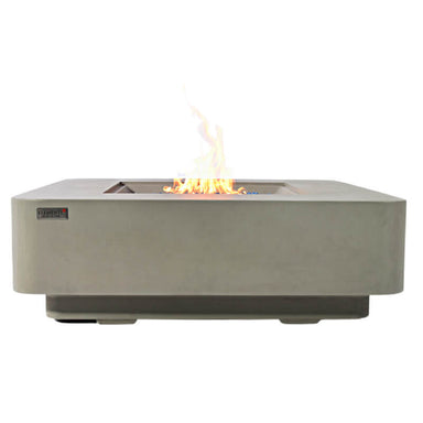 Elementi Plus Lucrene Space Gray Concrete Fire Table with Durable Fiberglass Reinforced Concrete