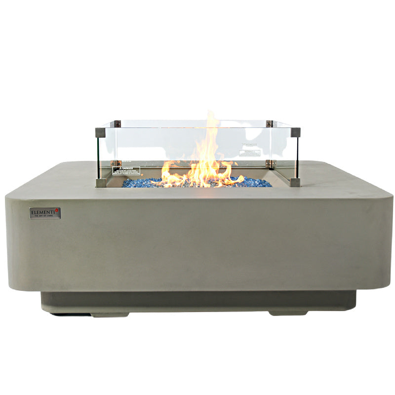 Elementi Plus Lucrene Fire Table with Tempered Glass Wind Guard