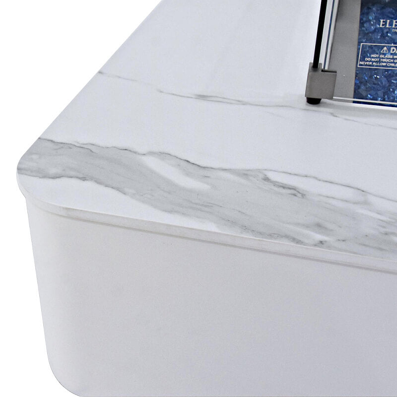 Elementi Plus Annecy Marble Porcelain  Square Fire Table with Durable Marble Finish