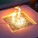 Elementi Plus Annecy Marble Porcelain Square Fire Table on Patio 