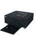 Elementi Plus Sofia Black Marble Porcelain Square Fire Table with Stainless Steel Burner Pan