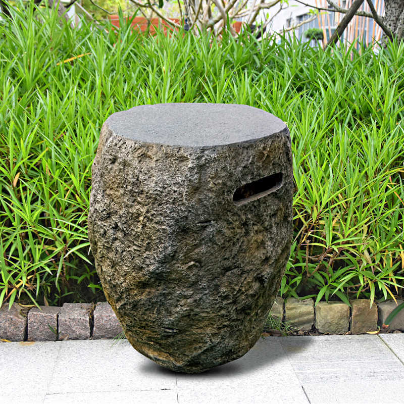 Elementi Boulder Concrete Propane Tank Cover with Dual Handles for Easy Lifting