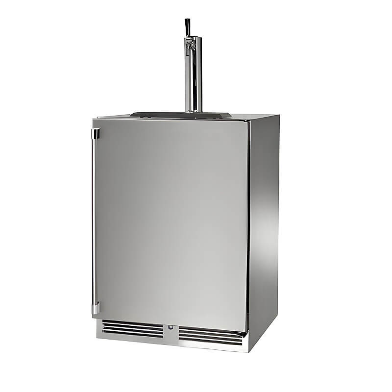 Perlick 24-Inch C-Series Stainless Steel Single Tap Outdoor Beverage Dispenser w/ Lock | Right Hinge