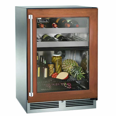 Perlick 24-Inch Signature Series Panel Ready Glass Door Outdoor Dual Zone Refrigerator/Wine Reserve | Right Hinge