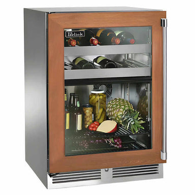 Perlick 24-Inch Signature Series Panel Ready Glass Door Outdoor Dual Zone Refrigerator/Wine Reserve w/ Lock | Cabinet Door