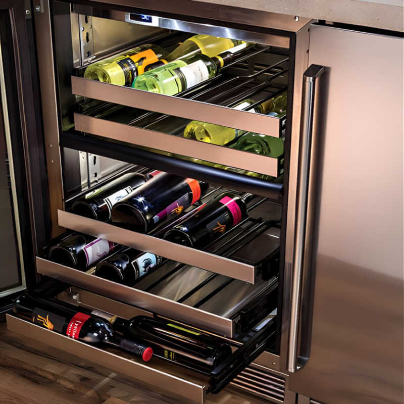 Perlick 24-Inch Signature Series Panel Ready Outdoor Dual Zone Wine Reserve with Lock | Wine Racks