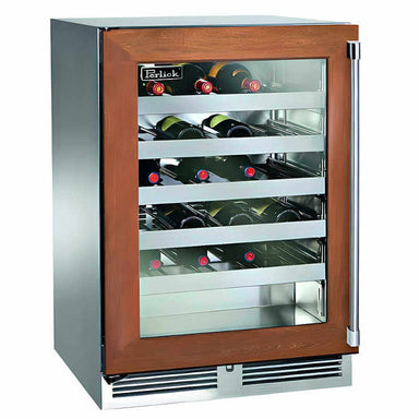 Perlick 24-Inch Signature Series Panel Ready Glass Door Outdoor Wine Reserve w/ Lock | Cabinet Panel Left Hinge