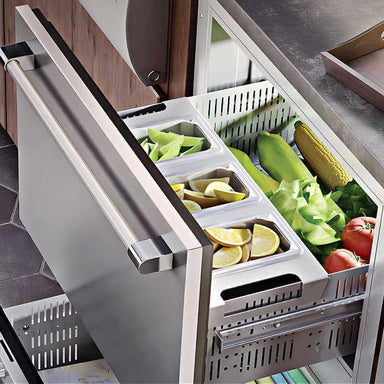 Perlick 24-Inch Signature Series Stainless Steel Outdoor Refrigerator Drawers | Interior Drawer