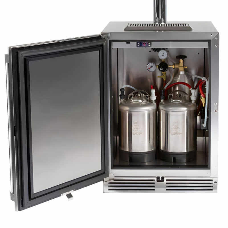 Perlick 24-Inch Signature Series Stainless Steel Single Tap Outdoor Beverage Dispenser w/ Lock | 5.2 Cu Ft. Storage Capacity
