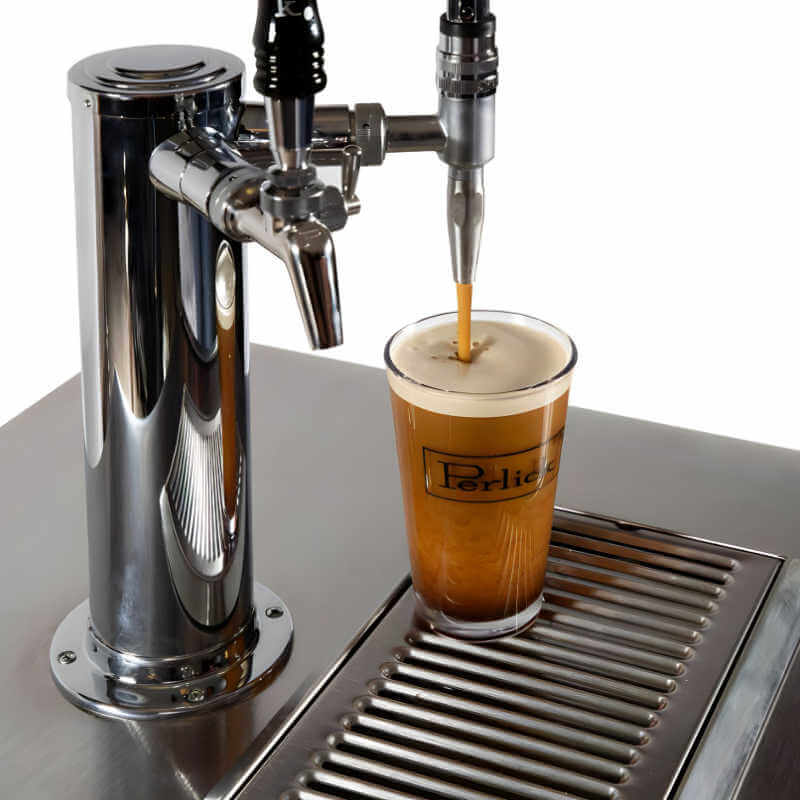 Perlick 24-Inch Stainless Steel Double Tap Mobile Outdoor Nitro and Cold Brew/Wine Dispensing Kit | Cold Brew Dispenser