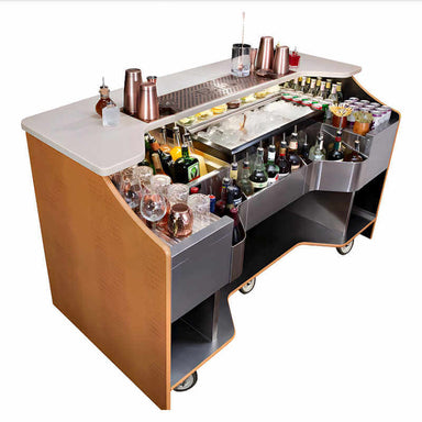 Perlick 70-Inch Tobin Ellis Signature Series Limited Edition Mobile Bar | Stainless Steel Construction with Caster Wheels