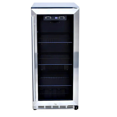 RCS 15-Inch 3.2 Cu. Ft. Outdoor Stainless Steel Refrigerator With Glass Window