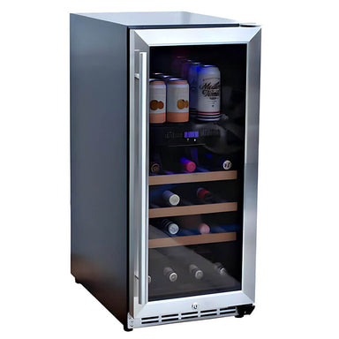 RCS 15-Inch 3.2 Cu. Ft. Outdoor Wine Cooler | Stainless Steel Door Frame