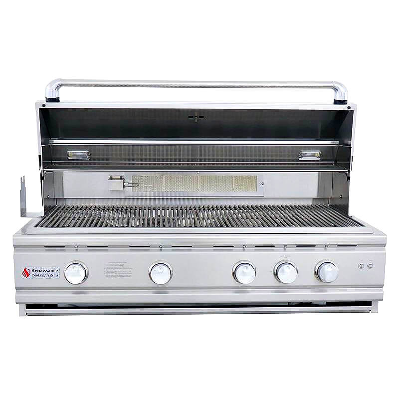 RCS Cutlass Pro 42 Inch Built-In Gas Grill with Ceramic Briquettes | Rotisserie Backburner