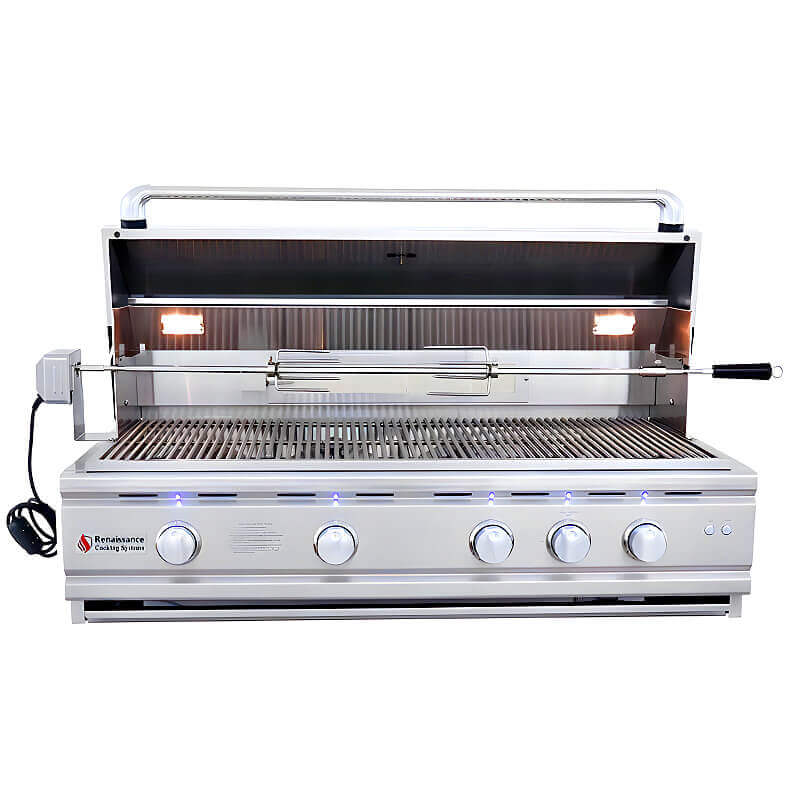 RCS Cutlass Pro 42 Inch Built-In Gas Grill with Ceramic Briquettes | Rotisserie Kit Included