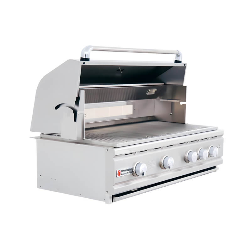 RCS Cutlass Pro 38 Inch 4 Burner Built-In Gas Grill - RON38A | 90 Degree Grill Hood Opening
