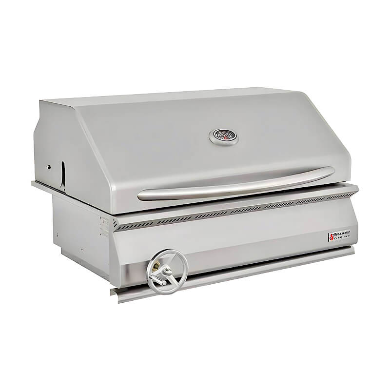 RCS Premier 32 Inch Stainless Steel Charcoal Built In Grill with Analog Temperature Gauge