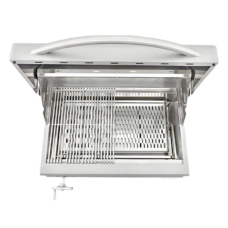 RCS Premier 32 Inch Stainless Steel Charcoal Built In Grill with Vari-Just Charcoal Tray
