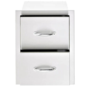 Summerset 17 Inch Stainless Steel Masonry Double Drawer | Soft Closing Drawer Glides