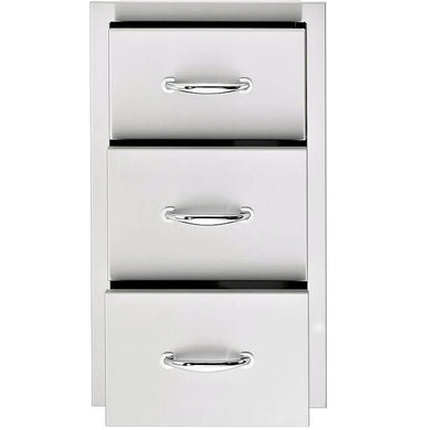 Summerset 17-Inch Stainless Steel Flush Mount Triple Drawer | 304 Stainless Steel Construction