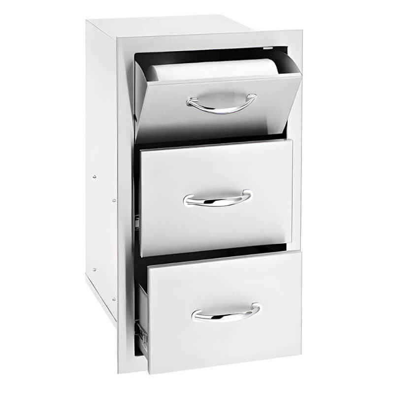 Summerset 17-Inch 2 Drawer & Paper Towel Holder Combo | Stainless Steel Construction