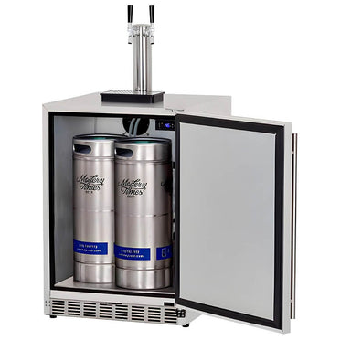 Summerset 24-Inch 6.6 Cu. Ft. Outdoor Rated Double Tap Kegerator | Spacious Interior Storage