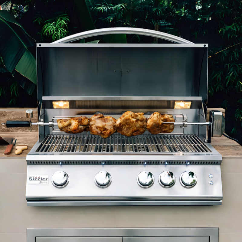 Summerset 32 Inch Sizzler/Sizzler Pro Rotisserie Kit | Shown on Sizzler Pro Grill