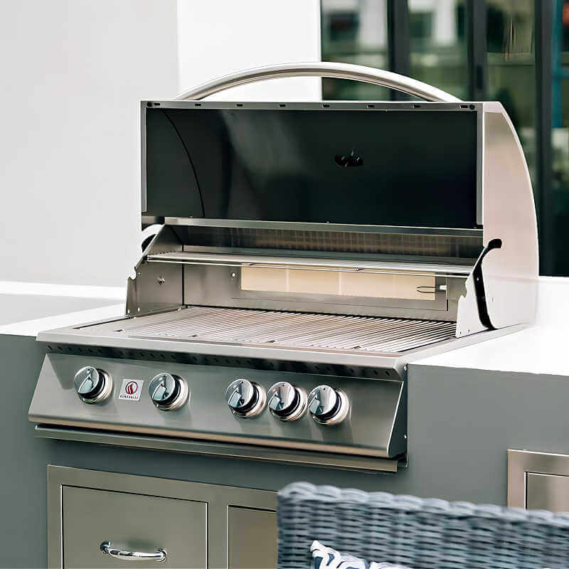 Summerset Sizzler 32 Inch 4 Burner Built-In Gas Grill | Installed in Grill Island