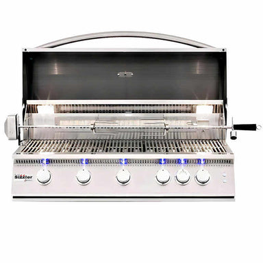 Summerset Sizzler Pro 40 Inch 5 Burner Built-In Gas Grill | Double Lined Grill Hood