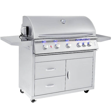 Summerset Sizzler Pro 40 Inch 5 Burner Freestanding Gas Grill | Deluxe Grill Cart