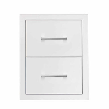 TrueFlame 17-Inch Stainless Steel Flush Mount Double Drawer - TF-DR2-17