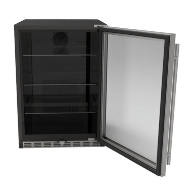 TrueFlame 24 Inch 5.1 Cu. Ft. Outdoor Rated Refrigerator With Glass Door