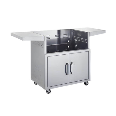 TrueFlame 40-Inch Stainless Steel Deluxe Grill Cart with Fold-Down Side Shelves