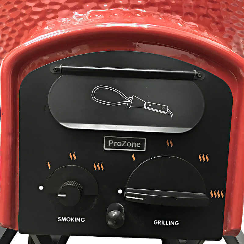 Vision Grills C-Series Hybrid Ceramic Kamado Grill in Red With Pro Zone
