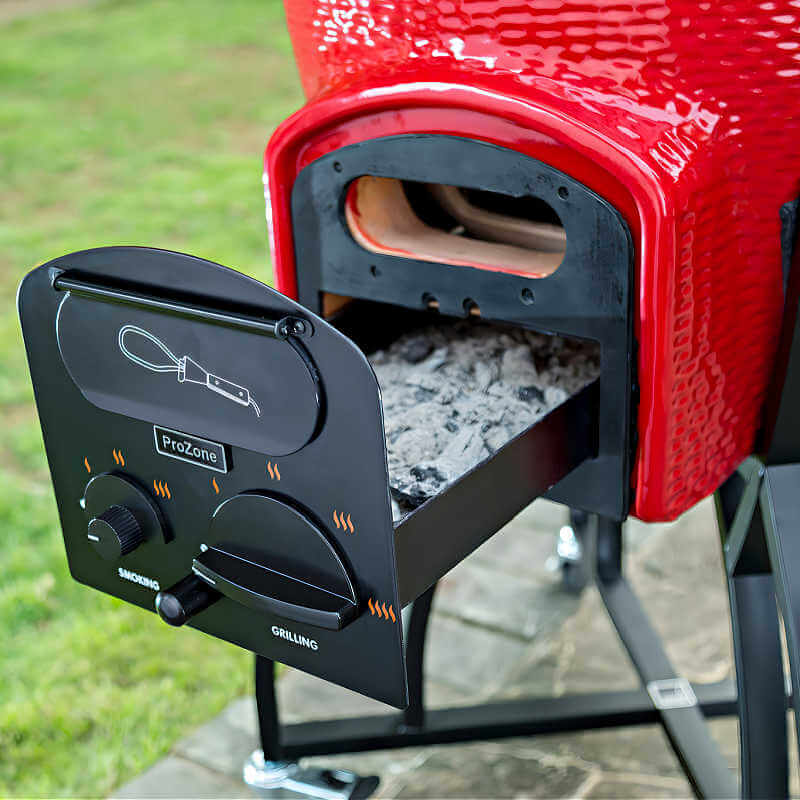 Vision Grills Professional C-Series Ceramic Kamado Grill in Red with Ash Box
