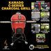 Vision Grills Professional C-Series Ceramic Kamado Grill in Red With Details