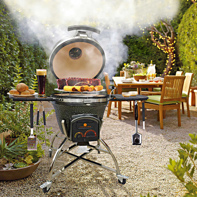 Vision Grills XD702 Maxis Ceramic Kamado Grill in Gray Outdoors