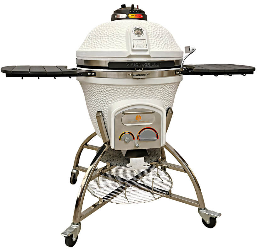Vision Grills XD702 Maxis Ceramic Kamado Grill in White 