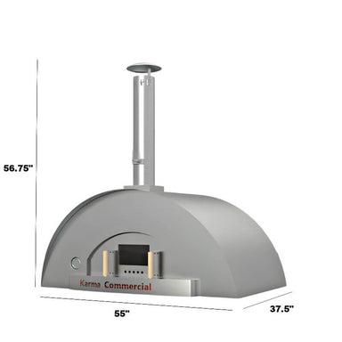 WPPO Karma 55 Inch Commercial Stainless Steel Wood Fired Pizza Oven | Dimensions