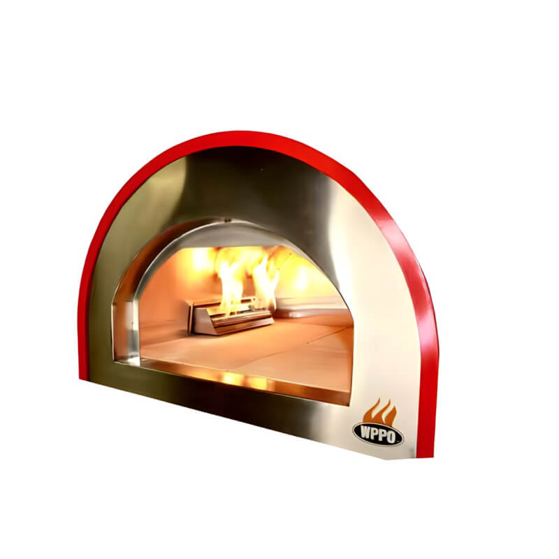 WPPO Traditional Red 25-Inch Dual Fueled Pizza Oven With Gas Attachment | 33,000 BTU Burner