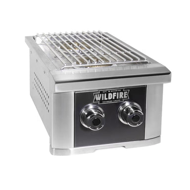 Wildfire Ranch Pro Black Stainless Steel Built-In Double Burner w/ Stainless Cooking Grates