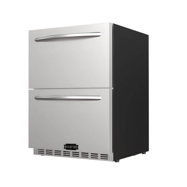 Wildfire 24 Inch 5.3 Cu. Ft. Double Drawer Outdoor Refrigerator w/ Front Ventilation