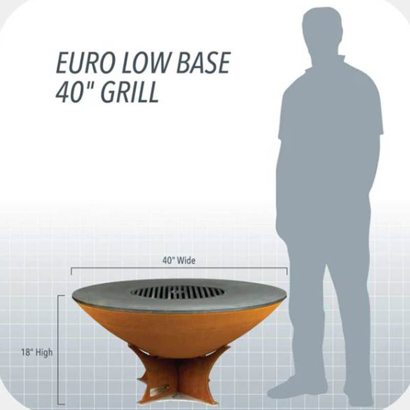 Contemporary Design Arteflame Classic 40" Grill with Low Euro Base Dimensions