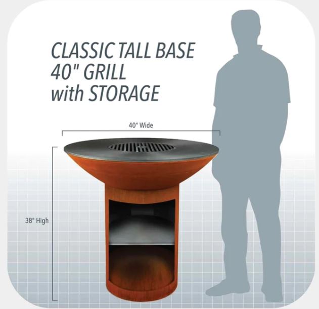 Outdoor cooking with built-in storage