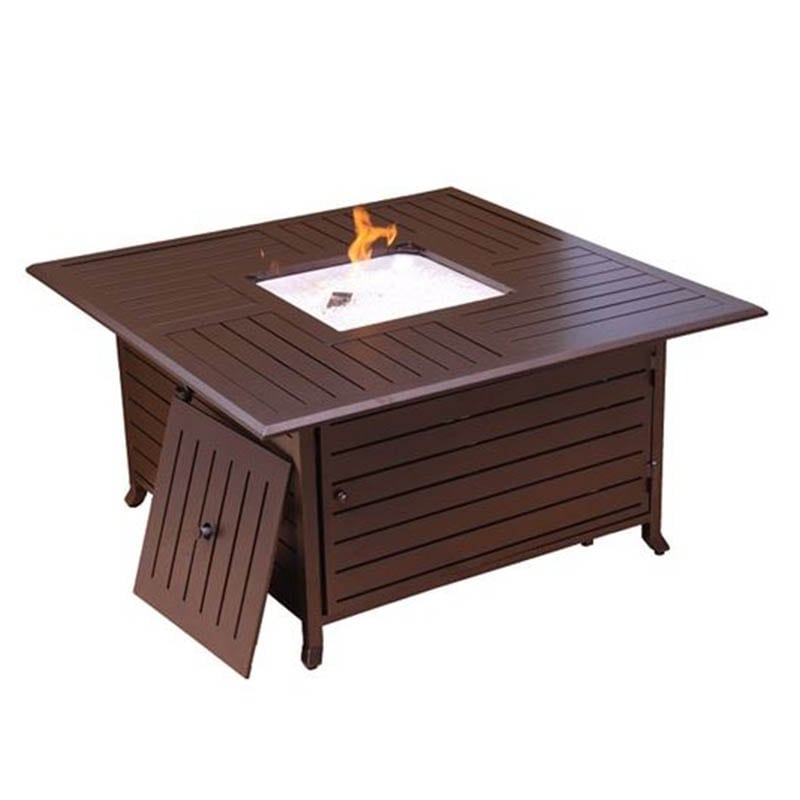 AZ Patio Heaters Square Extruded Aluminum Firepit with Lid